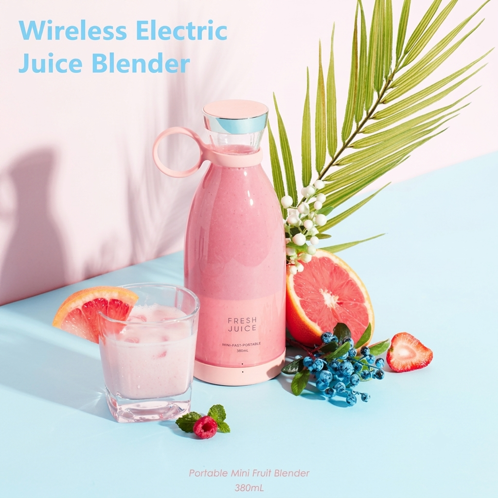 Portable Mini Blender 350ML – Wireless Rechargeable Smoothie & Fruit Juice Mixer