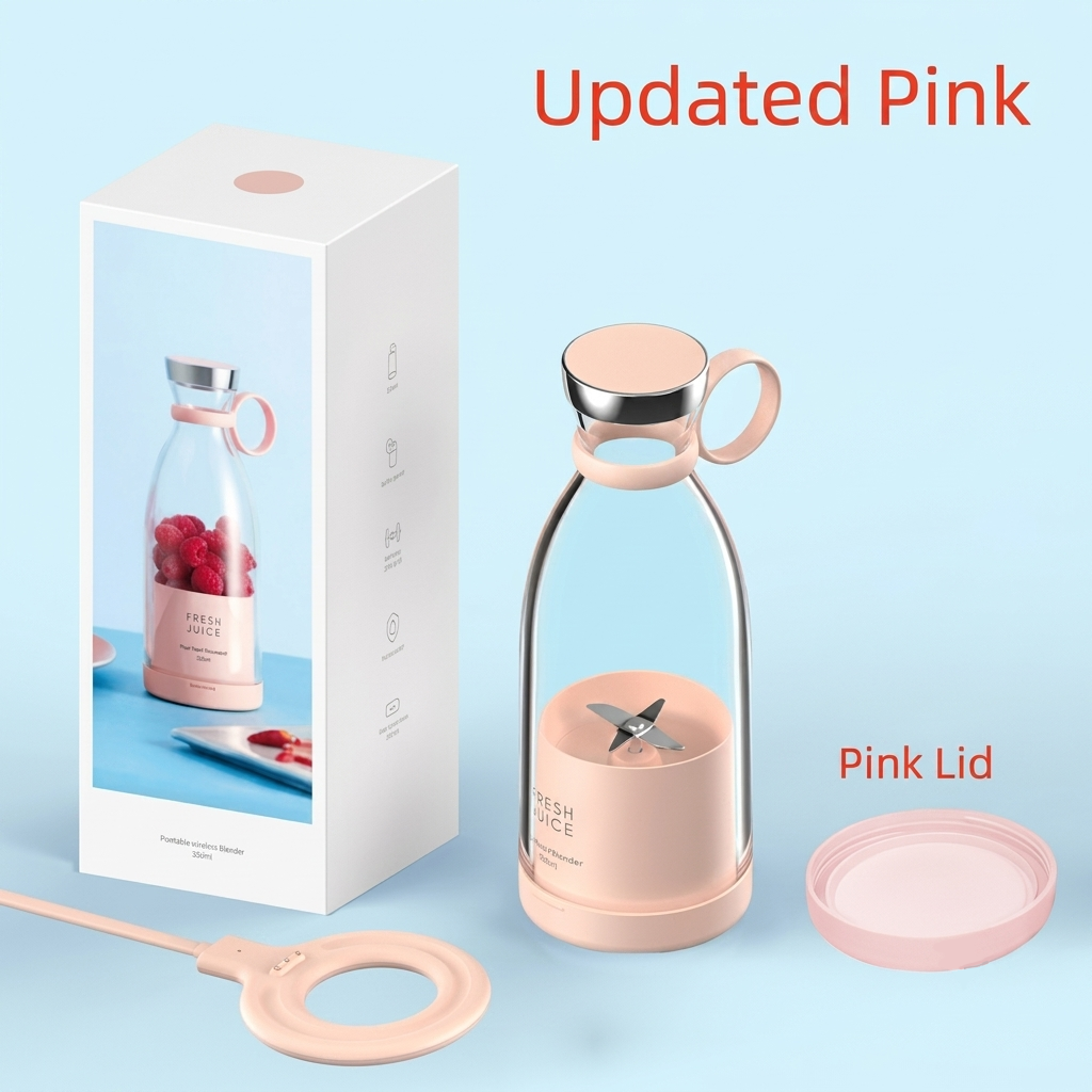 Portable Mini Blender 350ML – Wireless Rechargeable Smoothie & Fruit Juice Mixer